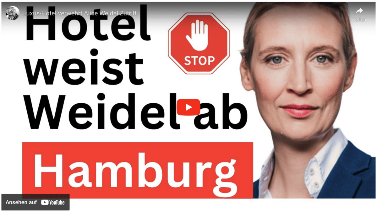 Luxus-Hotel verwehrt Alice Weidel Zutritt