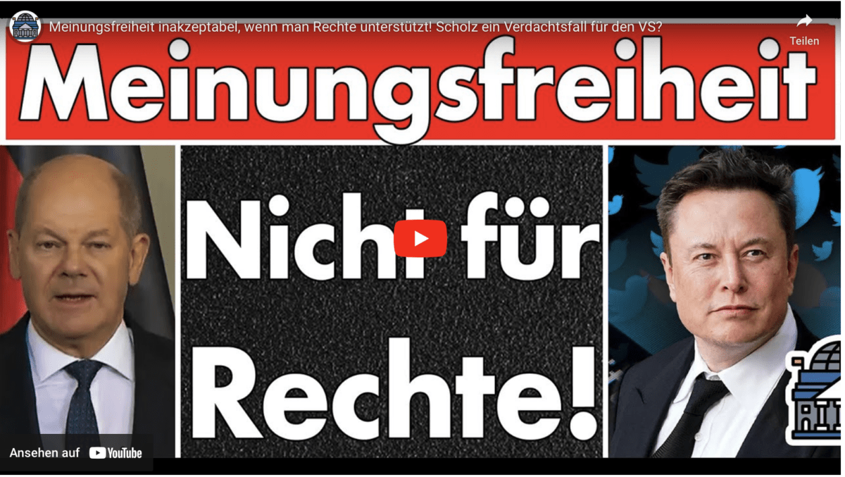 Meinungsfreiheit inakzeptabel, wenn man Rechte unterstützt! Scholz ein Verdachtsfall für den VS?