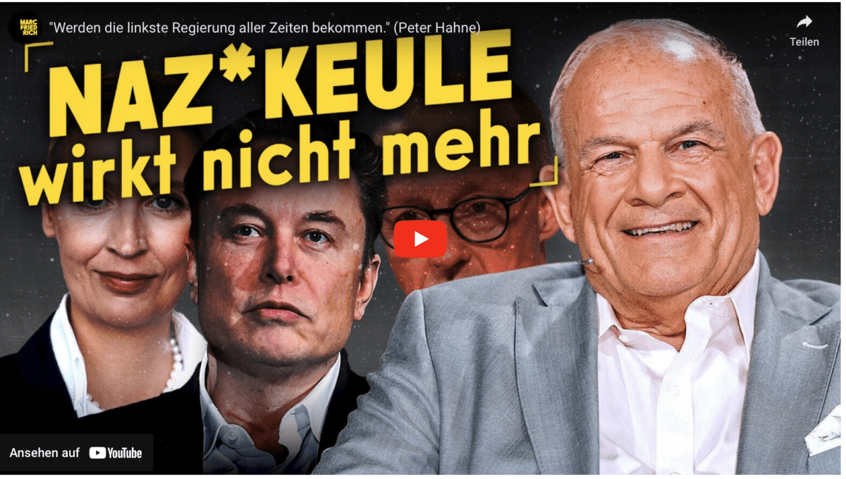 „Werden die linkste Regierung aller Zeiten bekommen.“ (Peter Hahne)