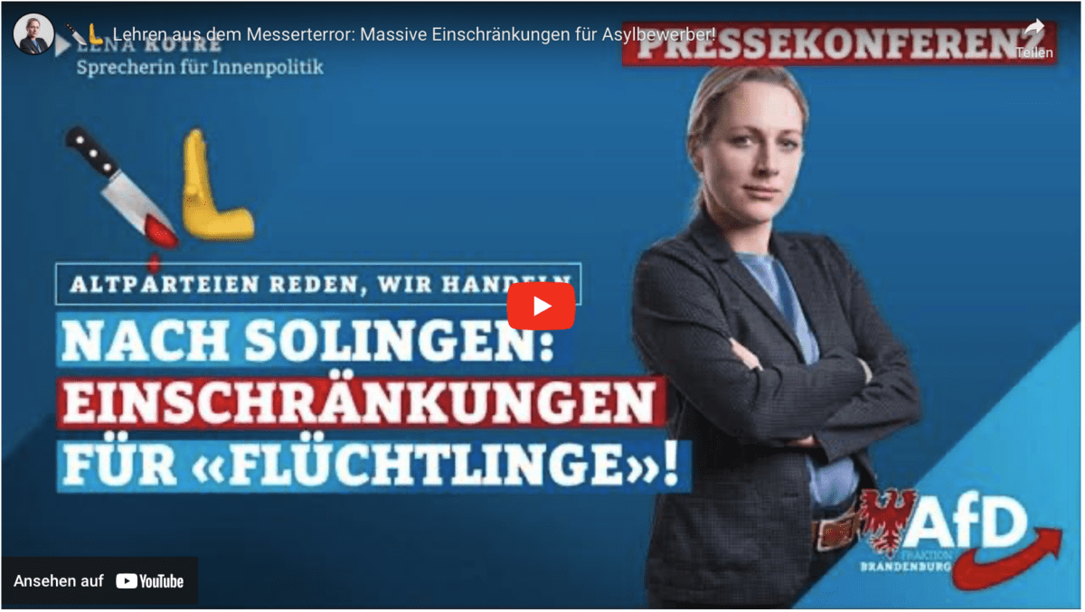 Lehren aus dem Messerterror: Massive Einschränkungen für Asylbewerber!