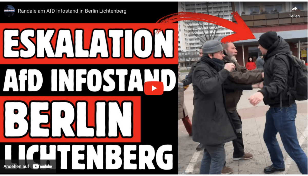 Randale am AfD Infostand in Berlin Lichtenberg