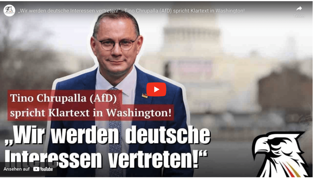 „Wir werden deutsche Interessen vertreten!“ – Tino Chrupalla (AfD) spricht Klartext in Washington!