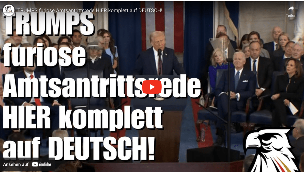 TRUMPS furiose Amtsantrittsrede HIER komplett auf DEUTSCH!