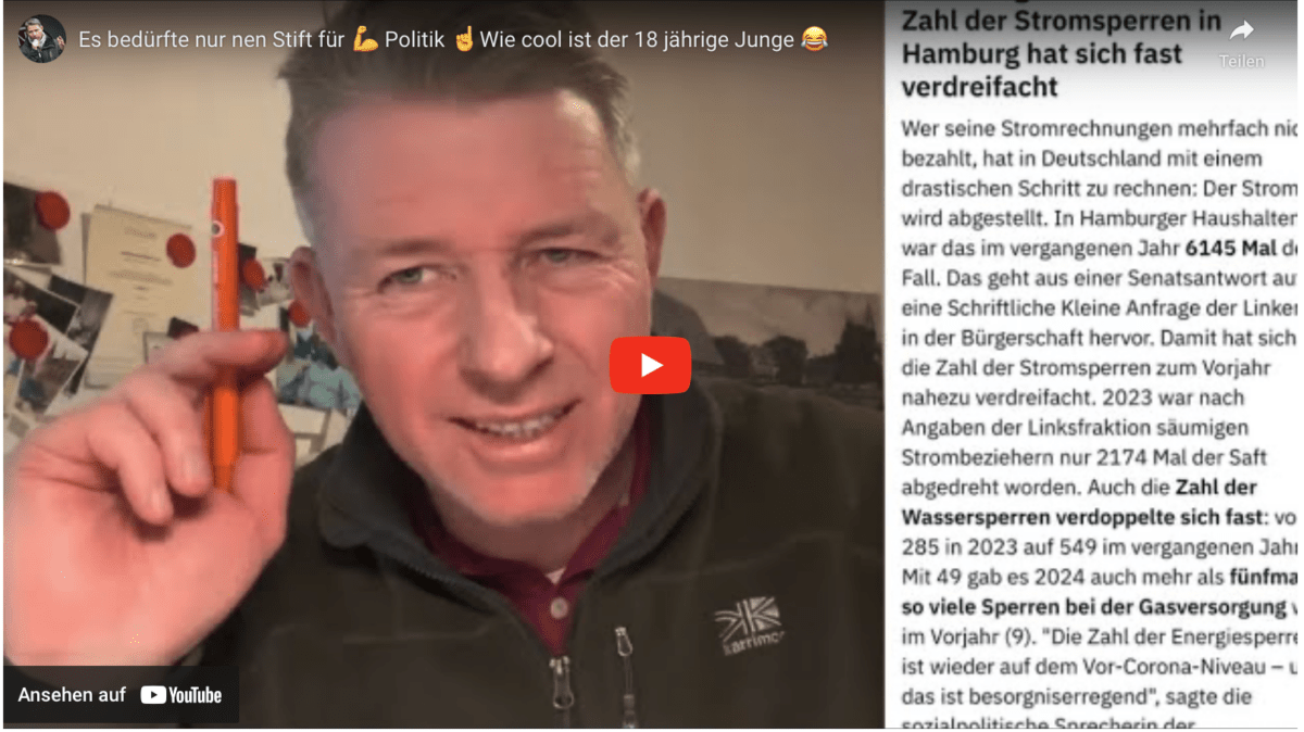 Es bedürfte nur nen Stift für  Politik Wie cool ist der 18 jährige Junge 