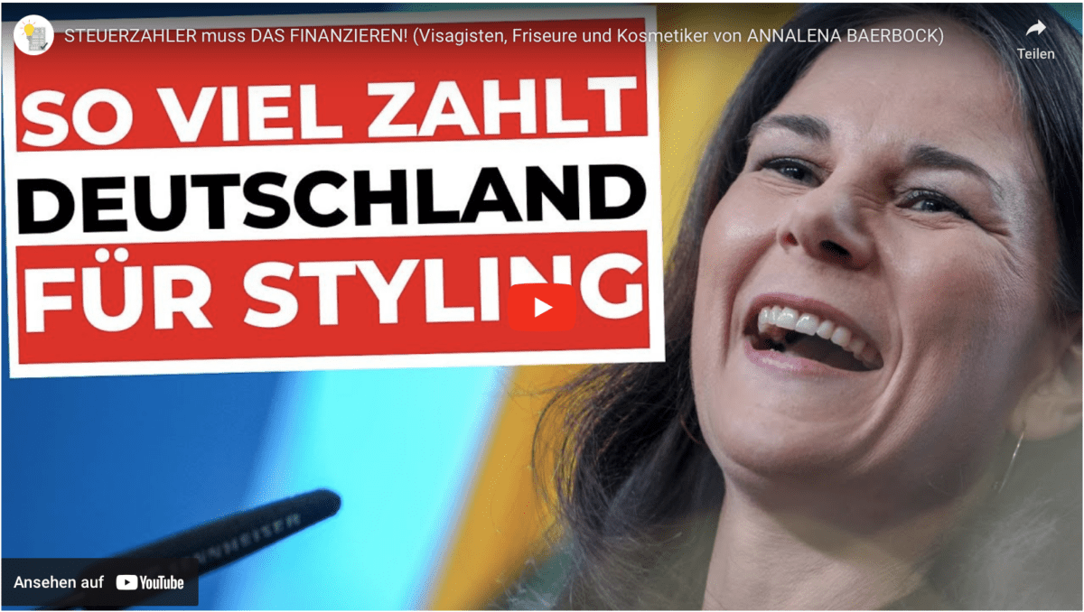 STEUERZAHLER muss DAS FINANZIEREN! (Visagisten, Friseure und Kosmetiker von ANNALENA BAERBOCK)