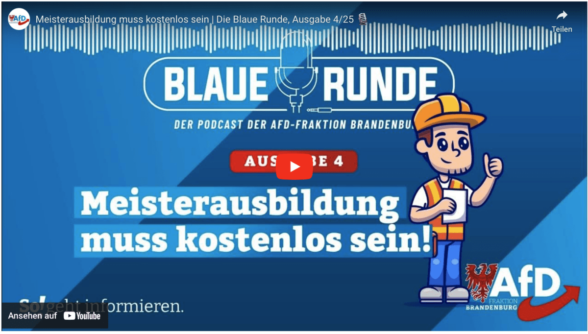 Meisterausbildung muss kostenlos sein | Die Blaue Runde, Ausgabe 4/25 