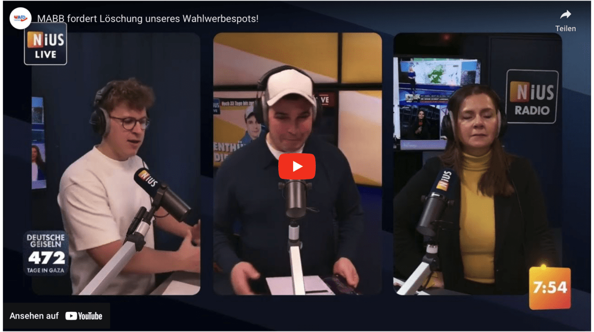 MABB fordert Löschung unseres Wahlwerbespots!