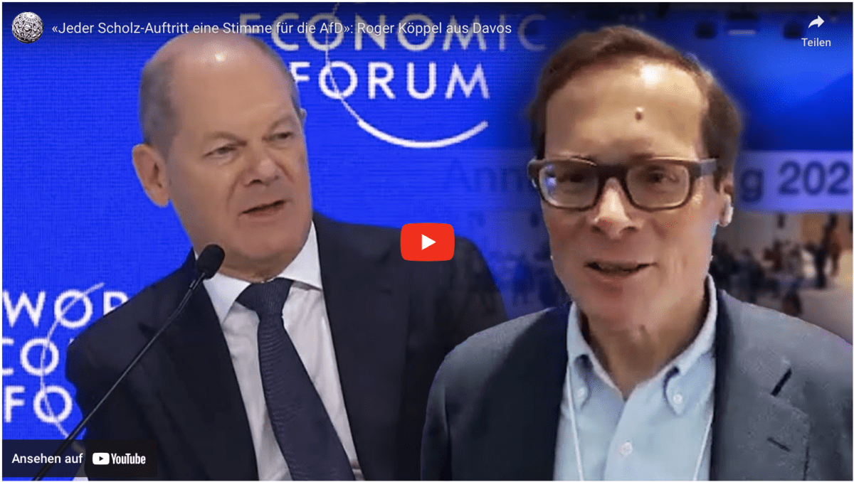 «Jeder Scholz-Auftritt eine Stimme für die AfD»: Roger Köppel aus Davos