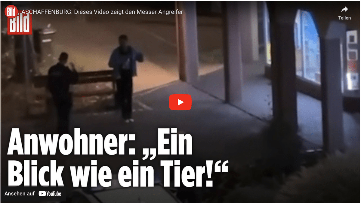 ASCHAFFENBURG: Dieses Video zeigt den Messer-Angreifer