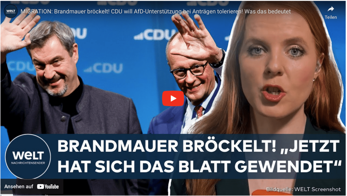 MIGRATION: Brandmauer bröckelt! CDU will AfD-Unterstützung bei Anträgen tolerieren! Was das bedeutet