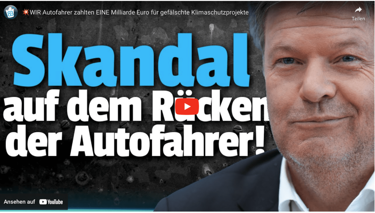 WIR Autofahrer zahlten EINE Milliarde Euro für gefälschte Klimaschutzprojekte