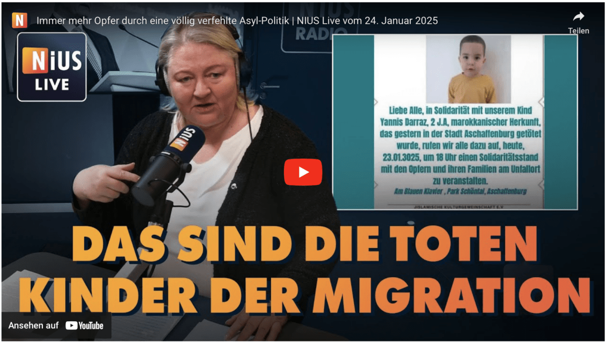 Immer mehr Opfer durch eine völlig verfehlte Asyl-Politik | NIUS Live vom 24. Januar 2025
