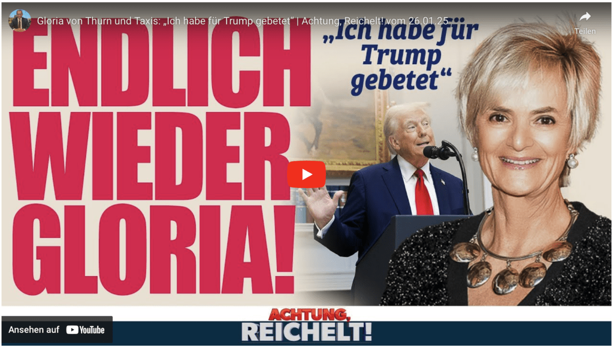 Gloria von Thurn und Taxis: „Ich habe für Trump gebetet“ | Achtung, Reichelt! vom 26.01.25