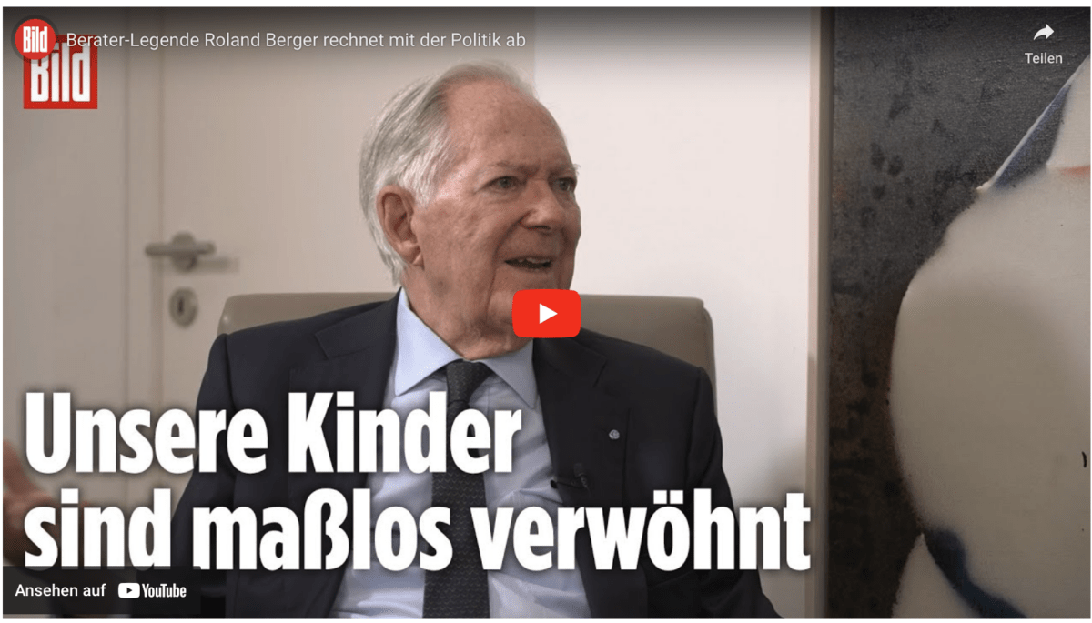 Berater-Legende Roland Berger rechnet mit der Politik ab