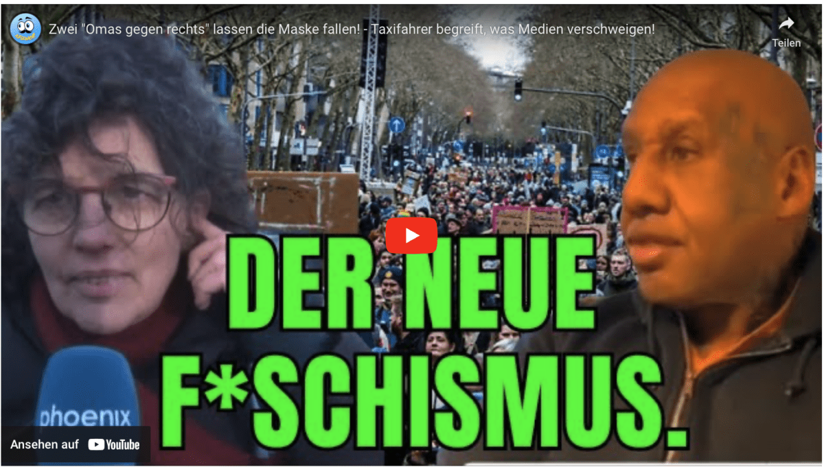 Zwei „Omas gegen rechts“ lassen die Maske fallen! – Taxifahrer begreift, was Medien verschweigen!