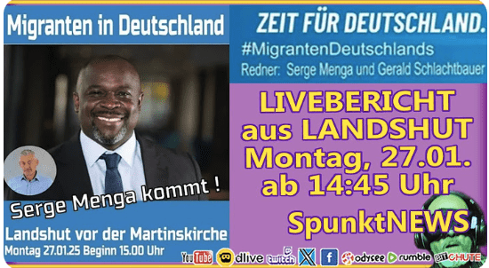 LIVE | Serge Menga Besuch und Rede Landshut Martinskirche (um 18 Uhr eventuell Montag-Spaziergang)