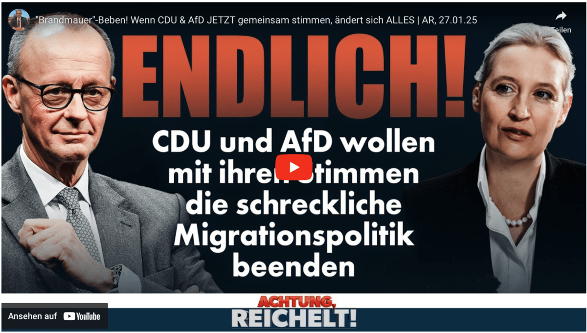 „Brandmauer“-Beben! Wenn CDU & AfD JETZT gemeinsam stimmen, ändert sich ALLES | AR, 27.01.25