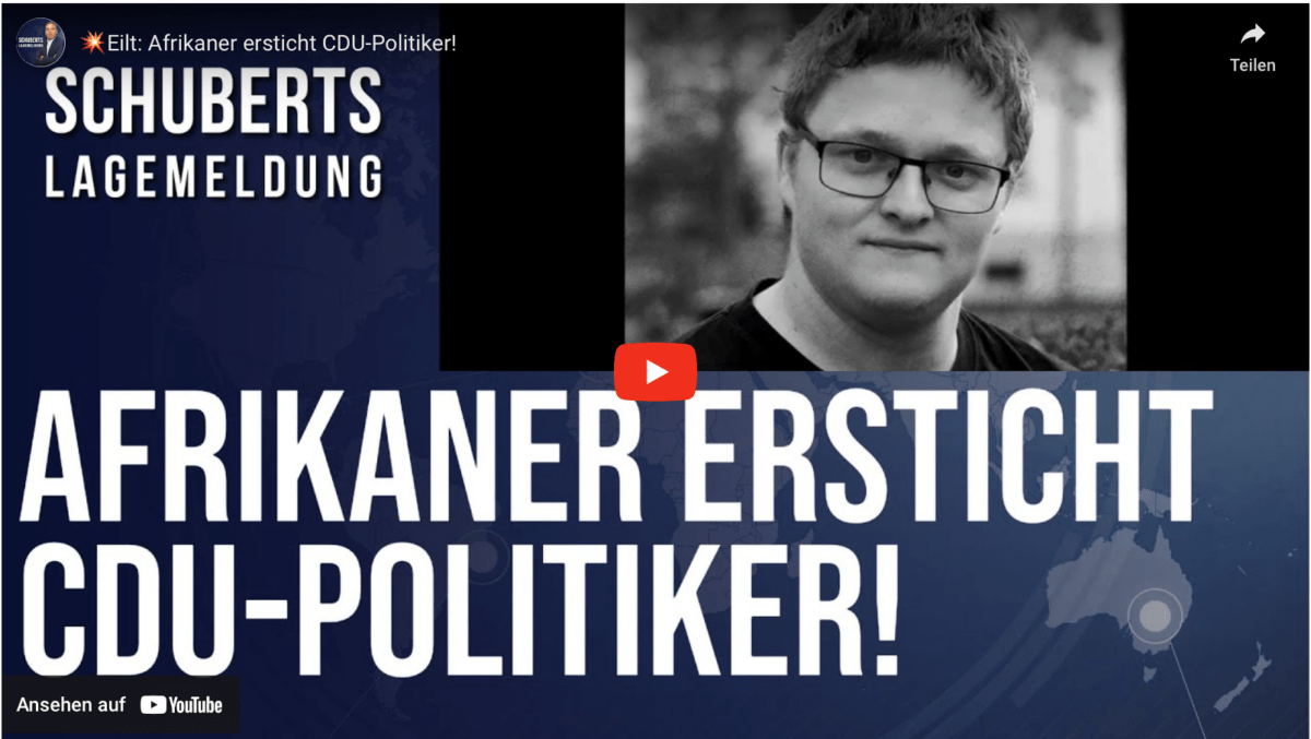 Brandmauer – Eilt: Afrikaner ersticht CDU-Politiker!