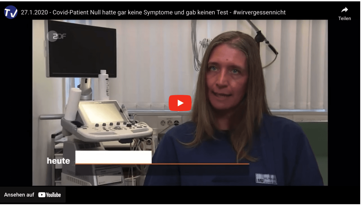 27.1.2020 – Covid-Patient Null hatte gar keine Symptome und gab keinen Test – #wirvergessennicht
