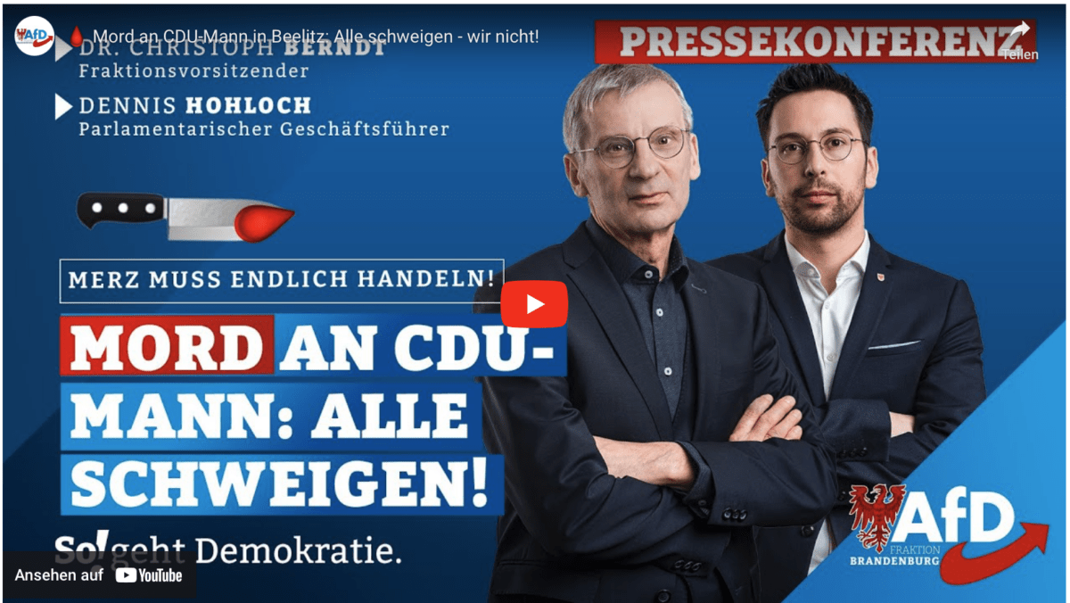  Mord an CDU-Mann in Beelitz: Alle schweigen – wir nicht!