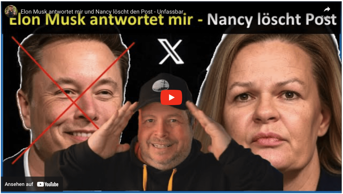 Elon Musk antwortet mir und Nancy löscht den Post – Unfassbar