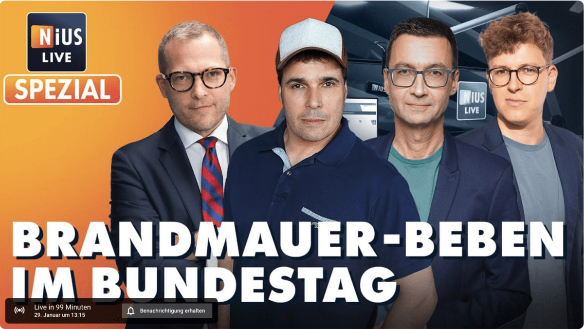 Breaking NIUS SPEZIAL: Die „Brandmauer“ vor dem Fall | NIUS Live am 29. Januar 2025