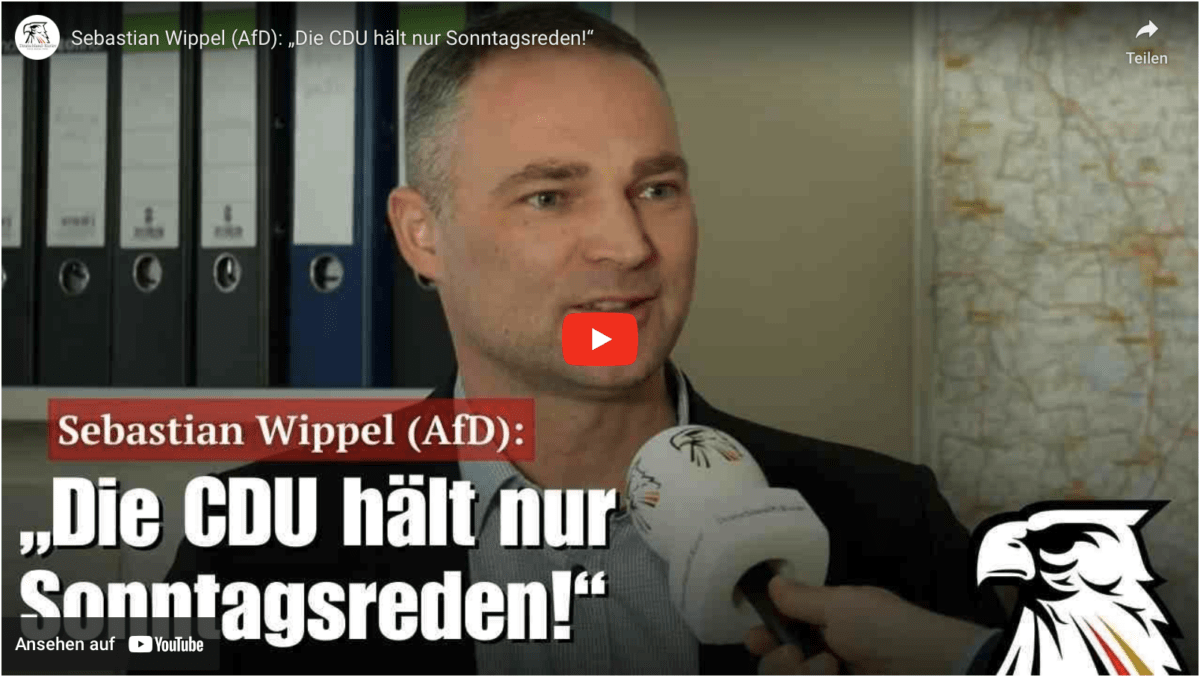 Sebastian Wippel (AfD): „Die CDU hält nur Sonntagsreden!“