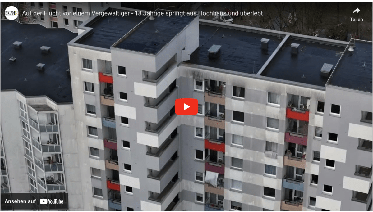 Auf der Flucht vor einem Vergewaltiger – 18 Jährige springt aus Hochhaus und überlebt. Die Mainstream-Presse schweigt zu diesem Vorfall!