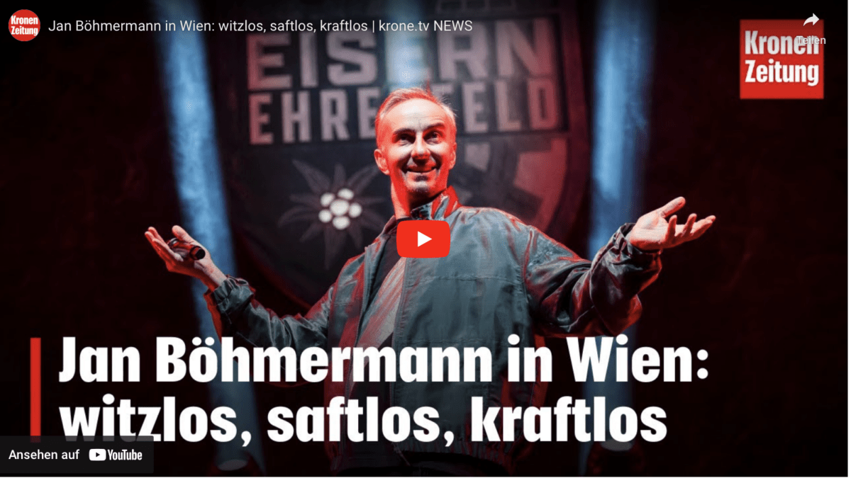 Jan Böhmermann in Wien: witzlos, saftlos, kraftlos | krone.tv NEWS