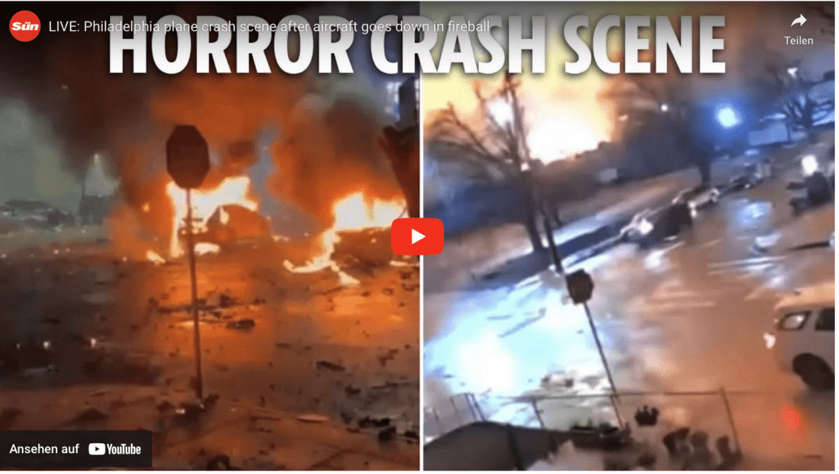 LIVE: Philadelphia plane crash scene after aircraft goes down in fireball
