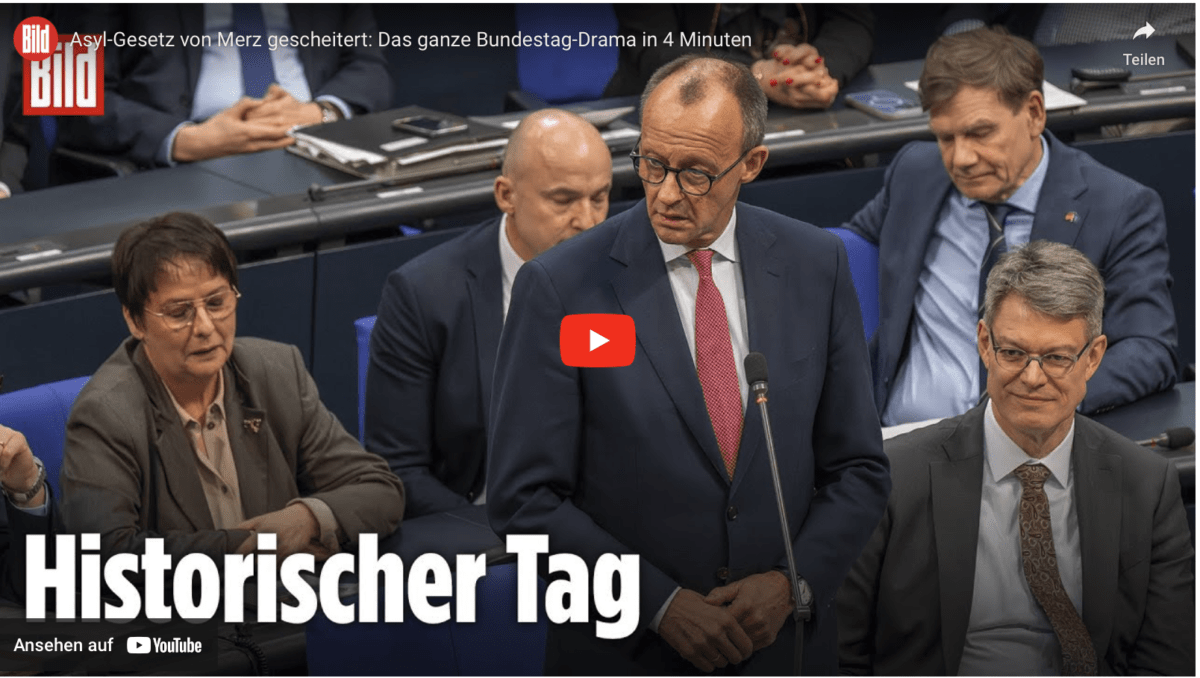 Asyl-Gesetz von Merz gescheitert: Das ganze Bundestag-Drama in 4 Minuten #Weidel-Aussagen fehlen!