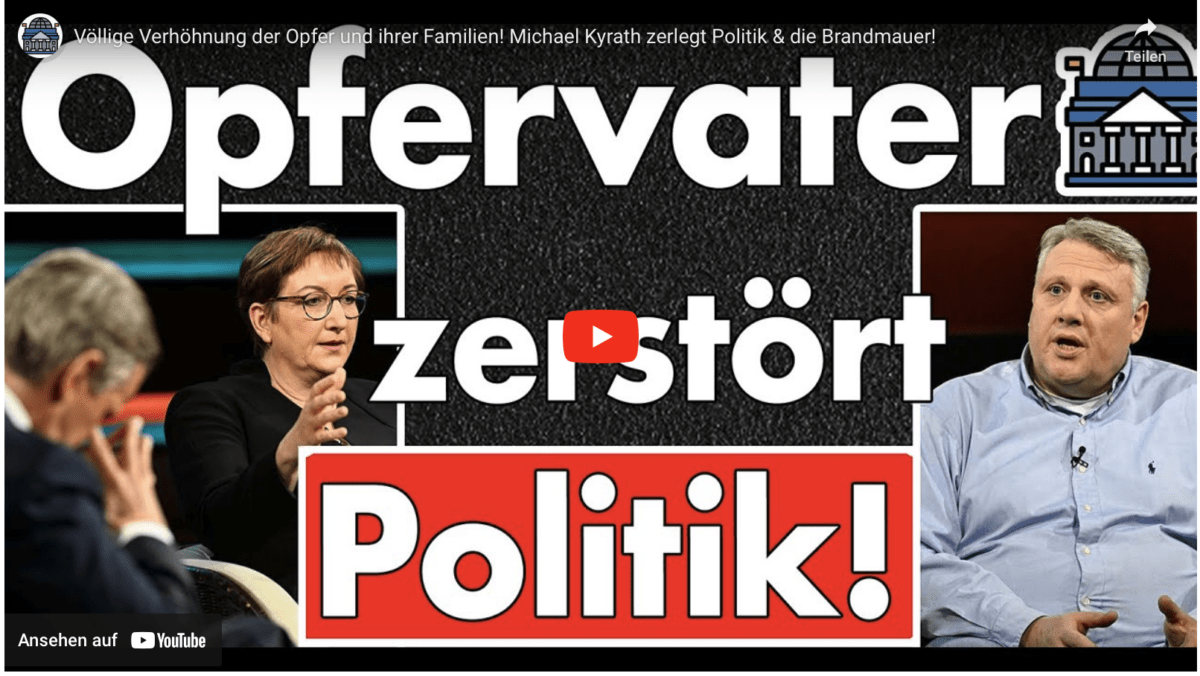 Völlige Verhöhnung der Opfer und ihrer Familien! Michael Kyrath zerlegt Politik & die Brandmauer! 300 Kinder verloren durch Terror!