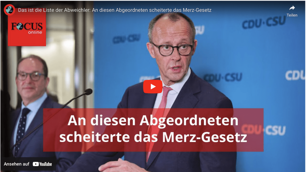 Das ist die Liste der Abweichler: An diesen Abgeordneten scheiterte das Merz-Gesetz