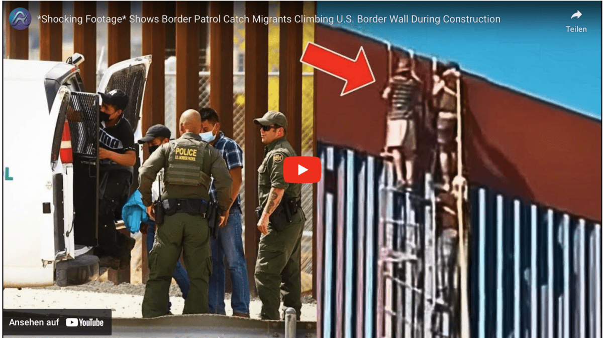 Schockierendes Filmmaterial zeigt, wie Grenzpatrouillen Migranten beim Erklettern der US-Grenzmauer während des Baus erwischen