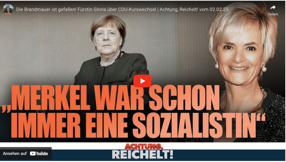 Die Brandmauer ist gefallen! Fürstin Gloria über CDU-Kurswechsel | Achtung, Reichelt! vom 02.02.25