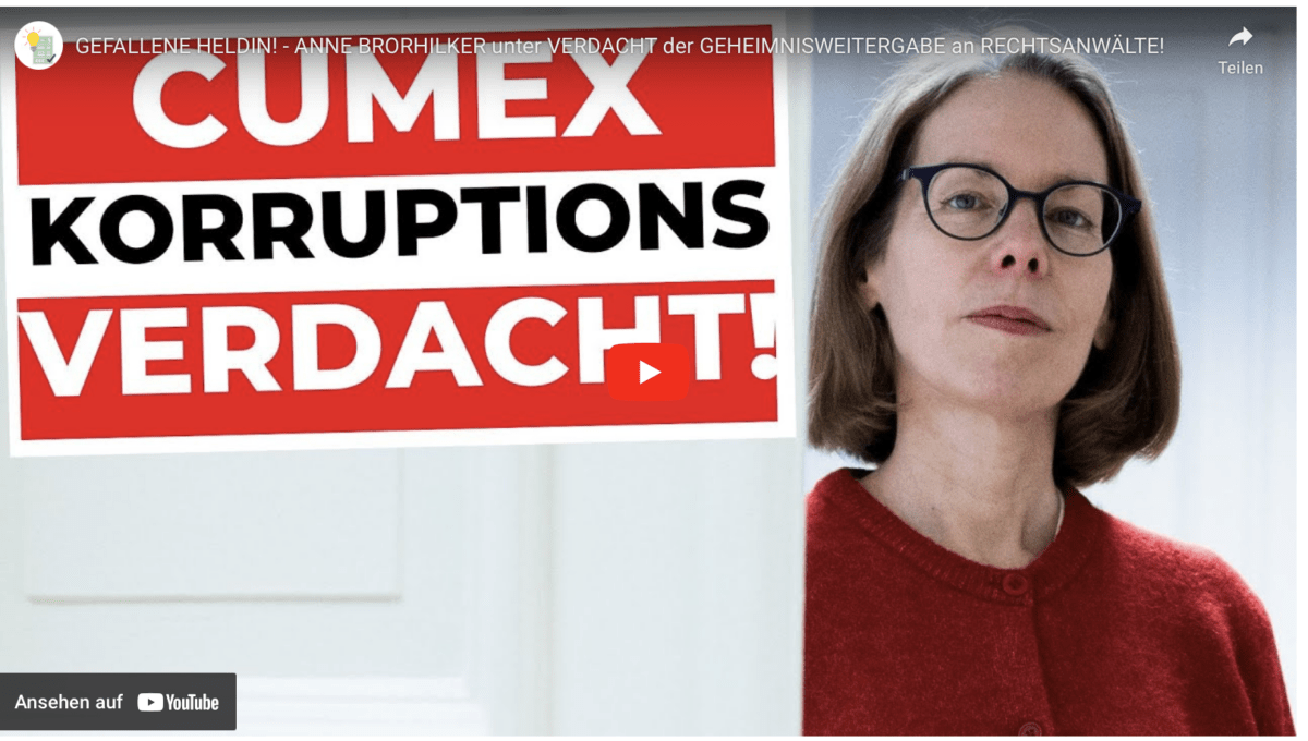 GEFALLENE HELDIN! – ANNE BRORHILKER unter VERDACHT der GEHEIMNISWEITERGABE an RECHTSANWÄLTE!