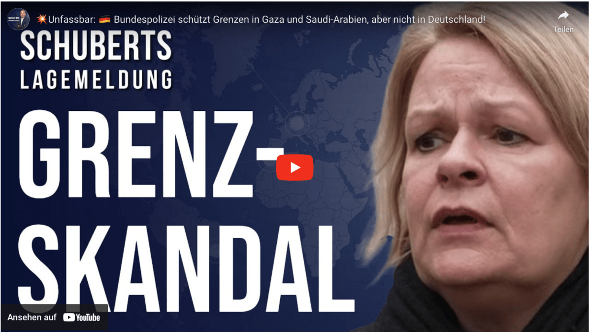 Unfassbar:  Bundespolizei schützt Grenzen in Gaza und Saudi-Arabien, aber nicht in Deutschland!