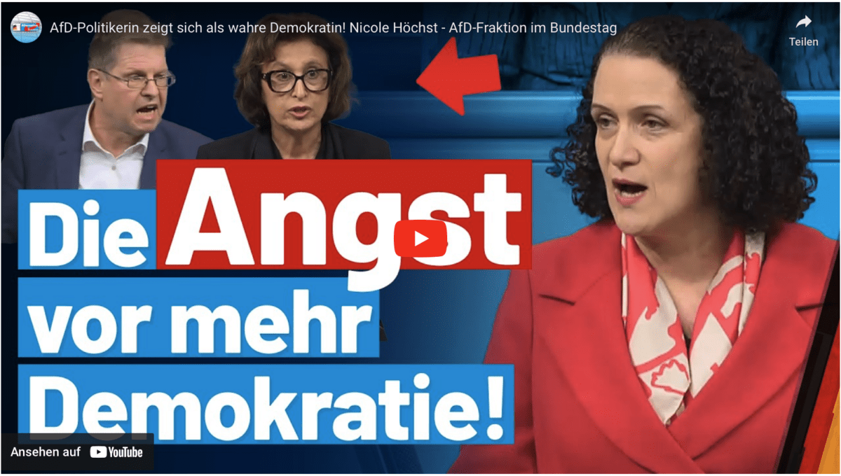AfD-Politikerin zeigt sich als wahre Demokratin! Nicole Höchst – AfD-Fraktion im Bundestag