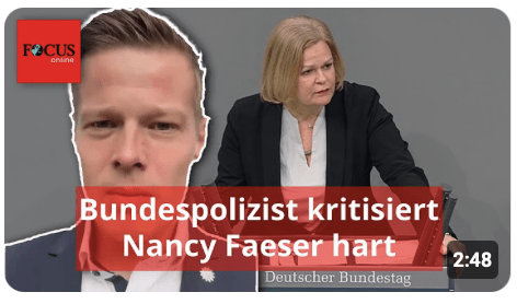 Nach Ablehnung von Merz-Gesetz: Bundespolizist kritisiert Nancy Faeser hart