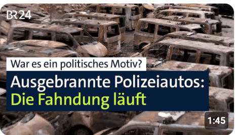 23 Polizeiautos ausgebrannt: Brandstiftung vermutet – Ermittler fahnden | Abendschau | BR24