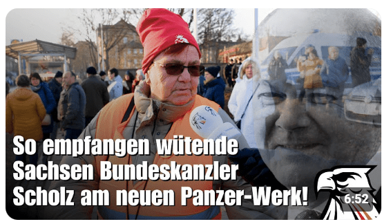 Görlitz: So empfangen wütende Sachsen Bundeskanzler Scholz am neuen Panzer-Werk!