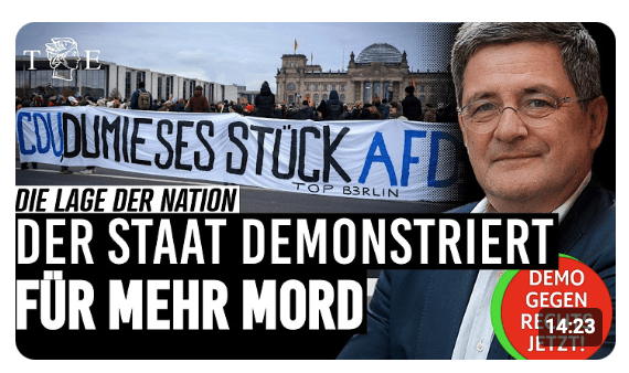 „Demo gegen rechts“: Der Staat demonstriert FÜR mehr Mord | Die Lage der Nation mit Roland Tichy