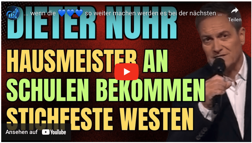 … wenn die AfD so weiter machen werden es bei der nächsten Wahl 40 % sein – DIETER NUHR im Ersten
