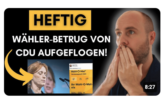 CDU-Vize fälscht eigenes Wahl-O-Mat und fliegt damit auf!