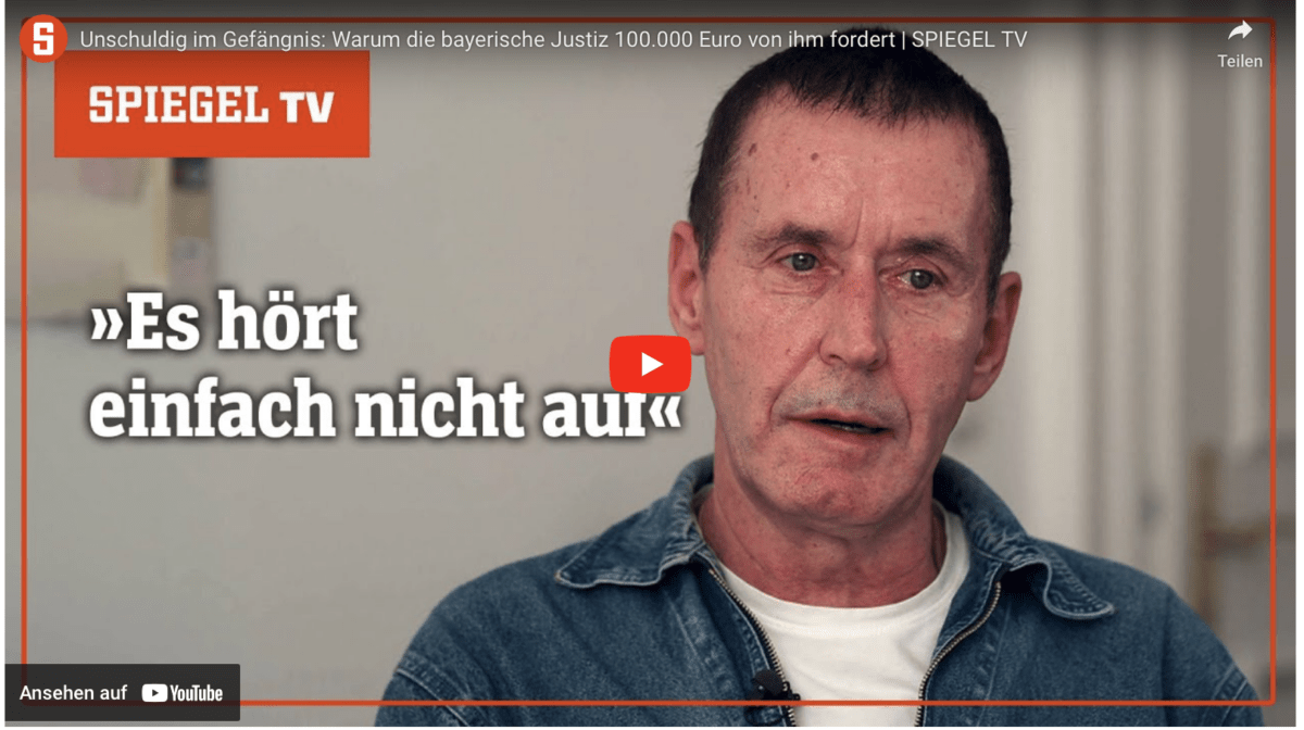 Unschuldig im Gefängnis: Warum die bayerische Justiz 100.000 Euro von ihm fordert | SPIEGEL TV