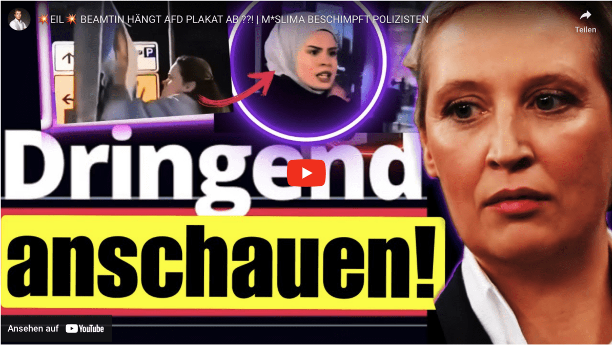 EIL BEAMTIN HÄNGT AFD PLAKAT AB ??! | M*SLIMA BESCHIMPFT POLIZISTEN