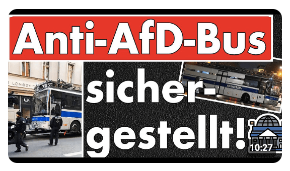 Anti-AfD-Bus sichergestellt! Polizei Berlin zieht endlich den Adenauer SRP aus dem Verkehr! Danke.