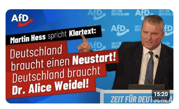 Martin Hess (AfD): „Deutschland braucht Alice Weidel!“