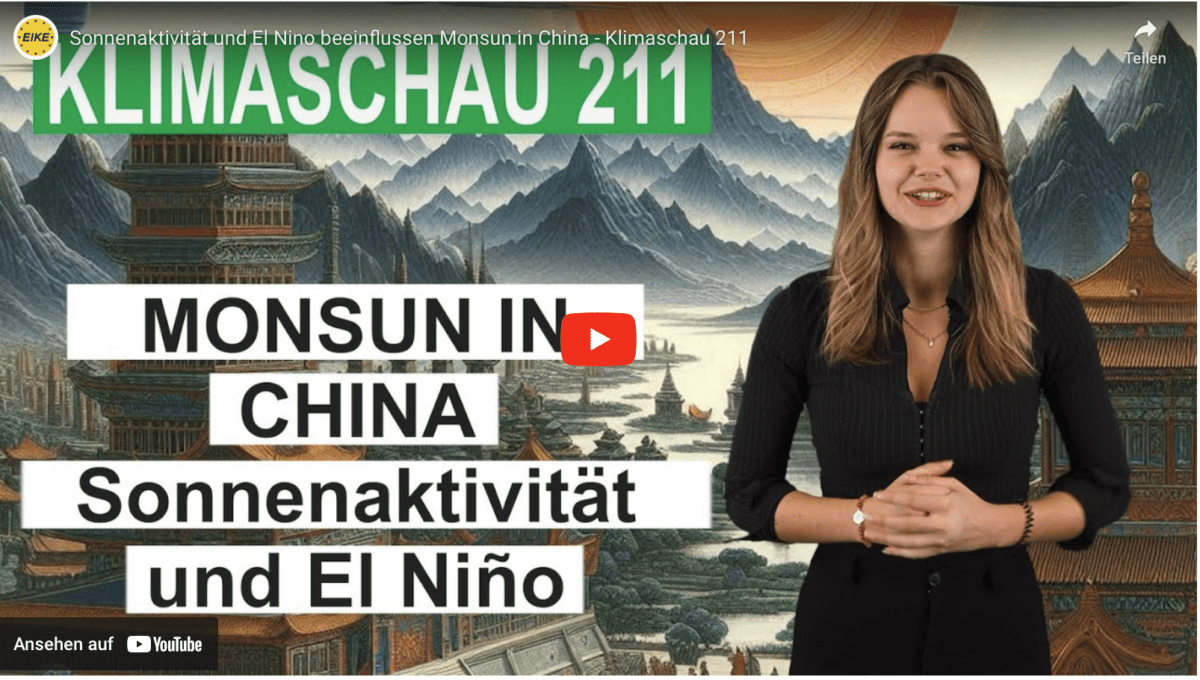 Sonnenaktivität und El Nino beeinflussen Monsun in China – Klimaschau 211