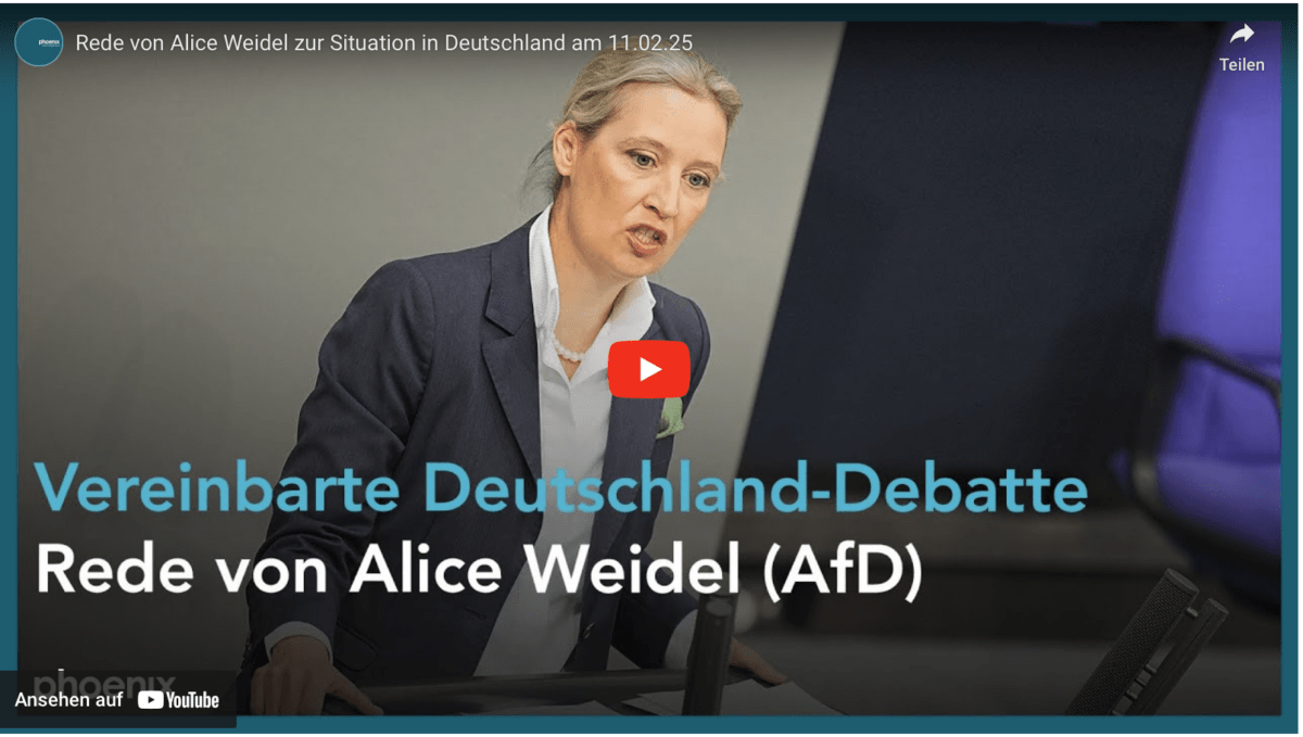 Rede von Alice Weidel zur Situation in Deutschland am 11.02.25
